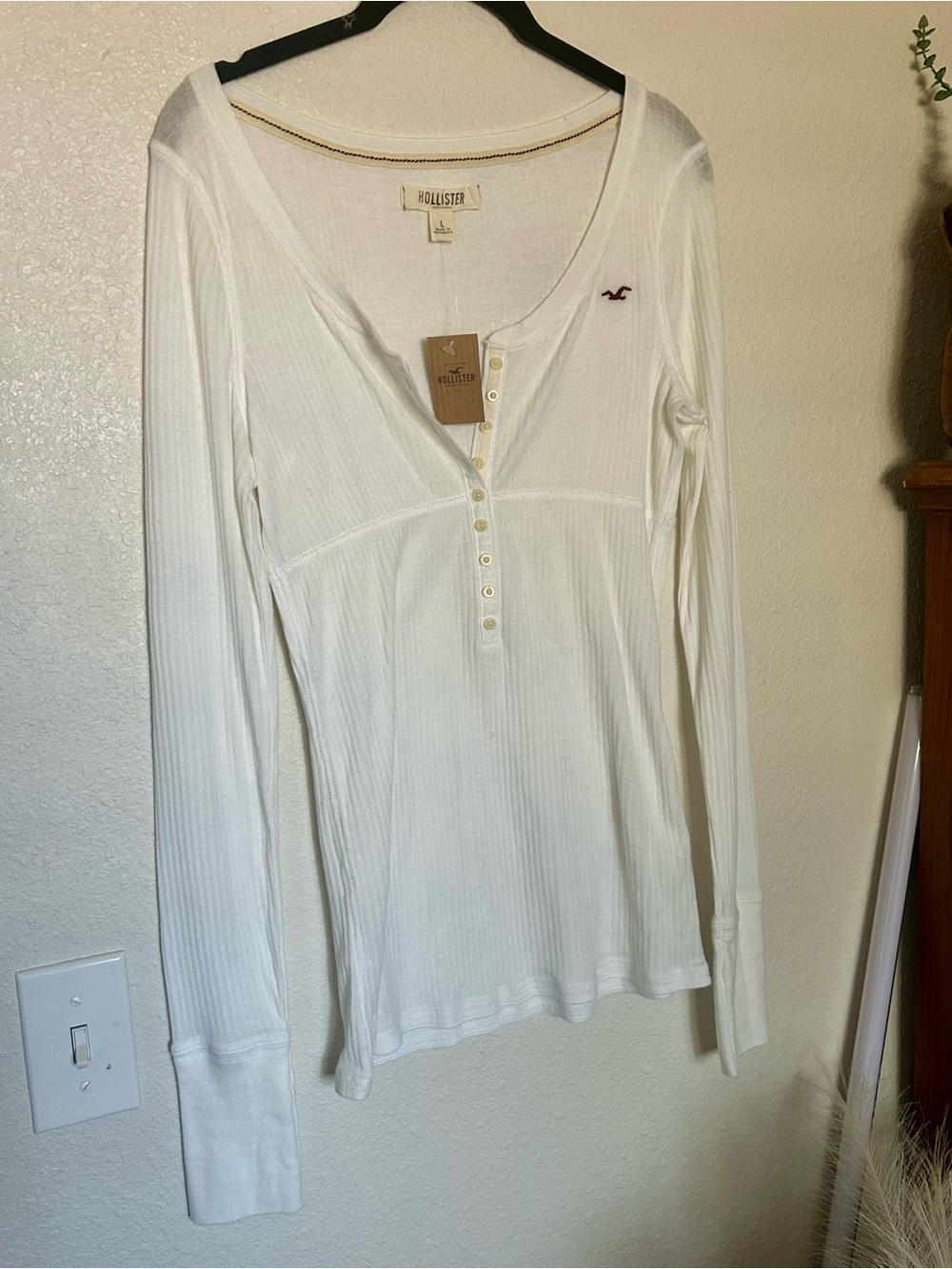 Deadstock Y2k Hollister Empire Waist Babydoll Top Henley